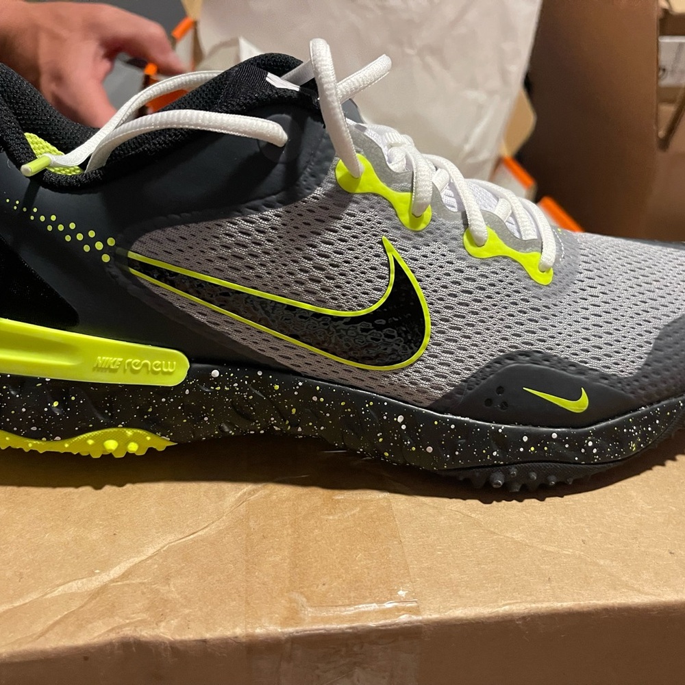 Nike Black and Gray turf Sneakers with Neon Highlights